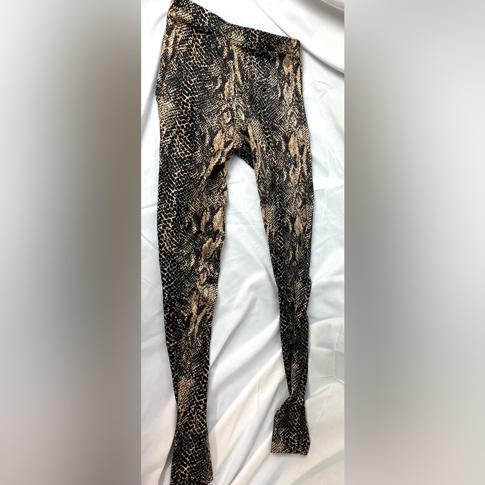 RARE vintage Tripp NYC 80s stretchy snakeskin pattern leggings biker punk rock